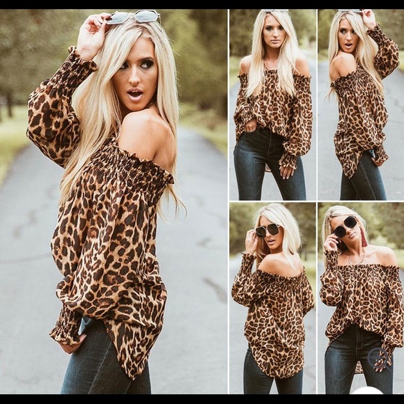 Strapless boho leopard sleeveless shirt medium - Picture 1 of 1